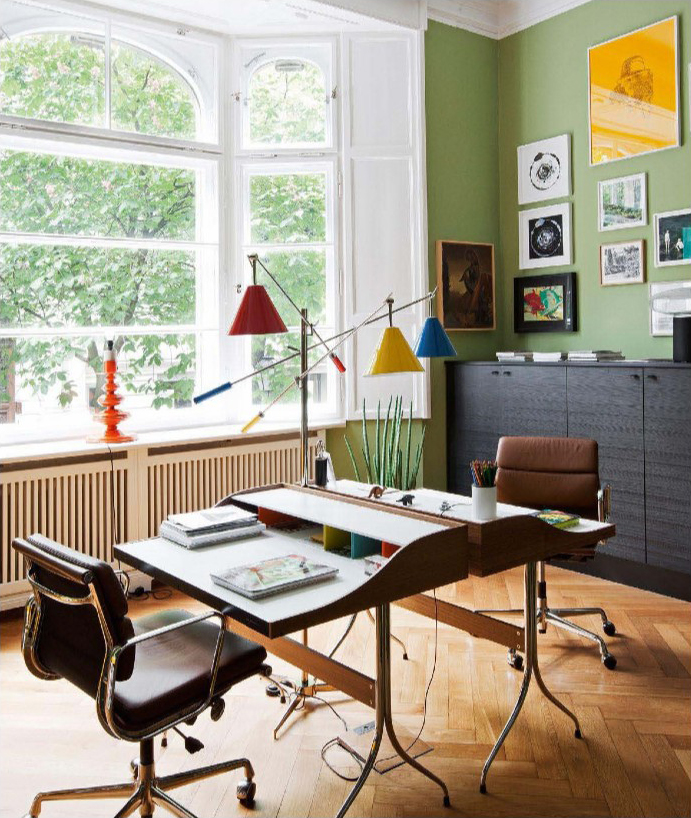 办公台|时尚大班台|办公家具|设计师家具|纳尔逊™Swag Leg办公桌